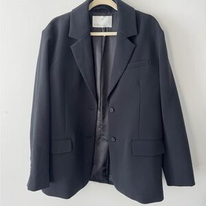 OAK + FORT Black Oversized Classic Blazer